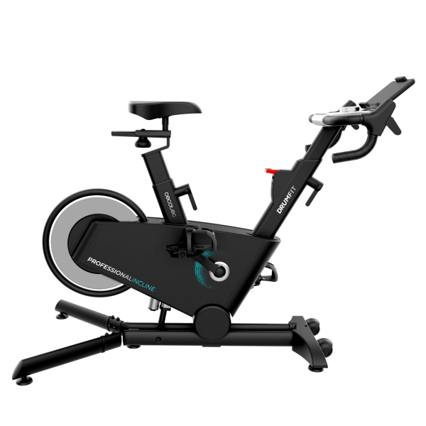 Cecotec Drumfit Indoor Professional Incline Bicileta Estatica - Pantalla LCD - Resistencia Magnetica - Inclinacion Motorizada 16 Niveles - Volante de 10kg - Manillar y Sillin Regulables - Co