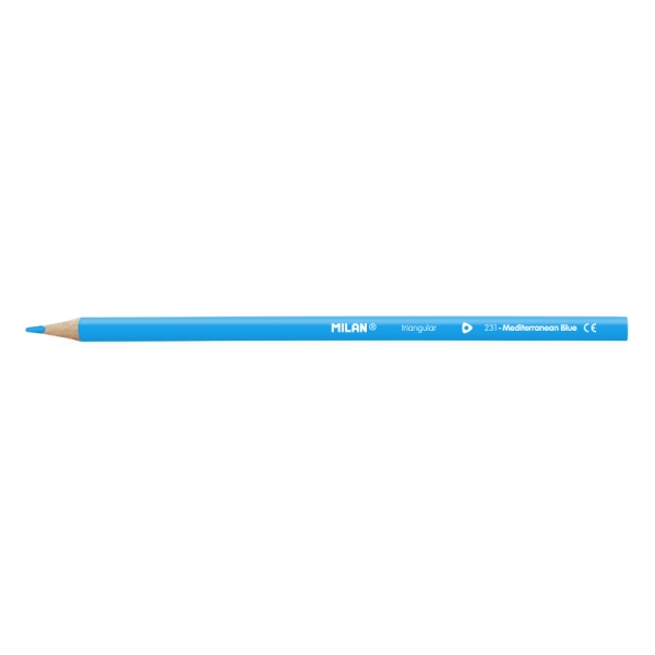 Milan Unicolor Lapices de Color Azul Cian - Triangular - Color Azul Cian · Pack de 12 uds.