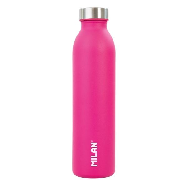 Milan Serie Acid Botella Isotermica 0.59L - Doble Pared de Acero Inoxidable - Liquidos Calientes hasta 12h, Frios hasta 24h - Color Rosa