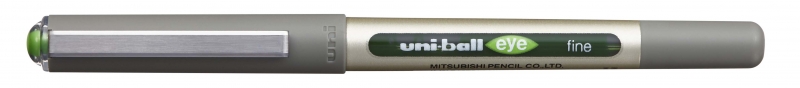 Uni-ball Eye Fine UB-157 Boligrafo de Tinta Liquida - Punta de Bola 0.7mm - Tinta Resistente al Agua y Luz - Sistema de Control de Tinta - Color Verde Claro · Pack de 12 uds.