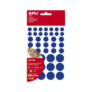 Apli Pack de 864 Gomets de Diferentes Colores, Formas y Tamaños - Adhesivo Permanente - Desarrollo Psicomotor - Calidad y Seguridad Certificada - Colores Surtidos