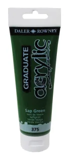 Daler Rowney Graduate Pintura Acrilica - Tubo de Plastico - 120ml - Color Verde Vejiga