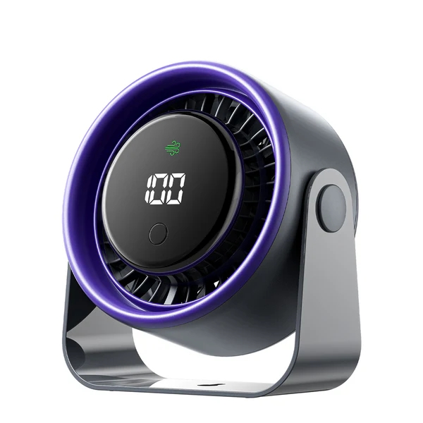 Vention PBJ Ventilador de Sobremesa - Velocidad Maxima 2500RPM - Bateria de 3000mAh - Modo Noche - Pantalla - Conexion USB-C - Color Gris Oscuro