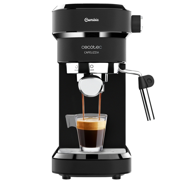 Cecotec Cafelizzia 790 Black Cafetera Espresso con Vaporizador - Potencia 1350W - Capacidad 1.2L - Presion 20bar - Vaporizador - Temperatura Regulable - Acero Inoxidable - Termoblock - Color
