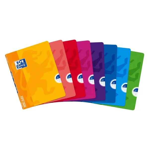 Oxford School Classic Openflex Libreta Grapada A5+ 48 Hojas Pautado 3.5 con Margen - Tapa de Plastico Translucido - Ideal para Estudiantes - Colores Surtidos · Pack de 10 uds.
