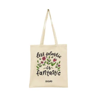 Dohe Totebag Mediano de Algodon 50% Reciclado y Organico 220g/m2 - Asas Largas - Sostenible y Respetuoso con el Medio Ambiente - Ideal para Uso Diario