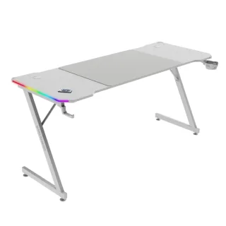 Mars Gaming MGD-X160RGB Mesa Gaming - Iluminacion ARGB con Mando - Soportes Auriculares y Bebidas - Alfombrilla XXL - Estructura Acero - 160x60x1.5cm - Acabado en Fibra de Carbono - Color Bl