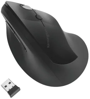 Kensington Pro Fit Ergo Raton Vertical Inalambrico 2.4Ghz 1600dpi - 5 Botones - Inclinación Natural 46,7º - Alcance hasta 20m - Indicador de Carga - Color Negro