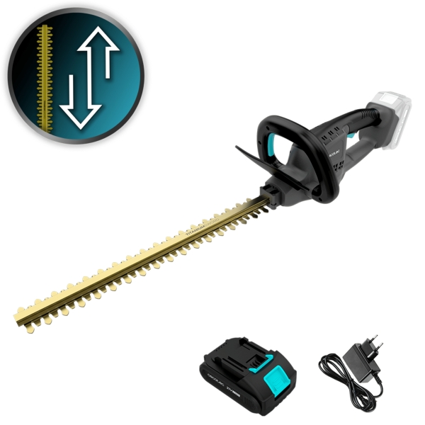 Cecotec TitaniumSword 4500 Freemove Cortasetos Inalambrico - Espada de 45cm - Bateria 21V 2.000mAh - Motor sin Escobillas - Cubierta Protectora - Cuchillas con Recubrimiento de Titanio - Col