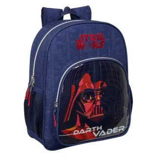 Safta Star Wars Mochila - 15L - Adaptable a Carro - Bolsillo Frontal - Portabotellas - Cremallera con Doble Tirador - Asa de Mano - Hombreras y Espalda Acolchada - 32x38x12cm - Color Azul Ma