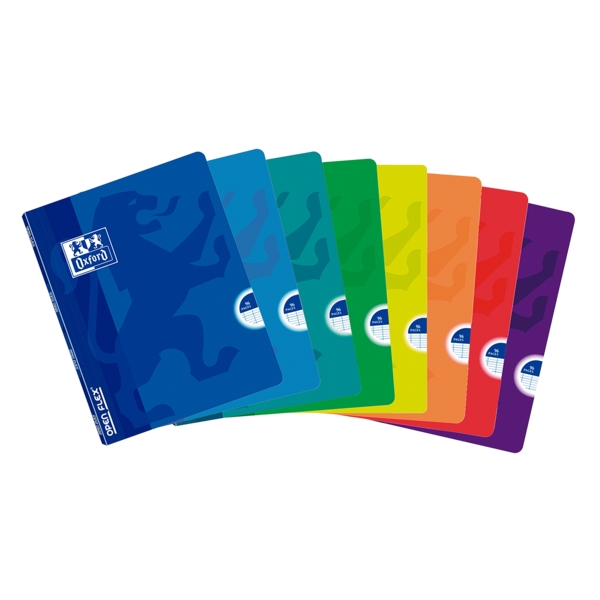 Oxford School Classic Openflex A4 Libreta Grapada - Tapa de Plastico Resistente - 1 Linea con 2 Margenes - 48 Hojas - Colores Surtidos · Pack de 10 uds.