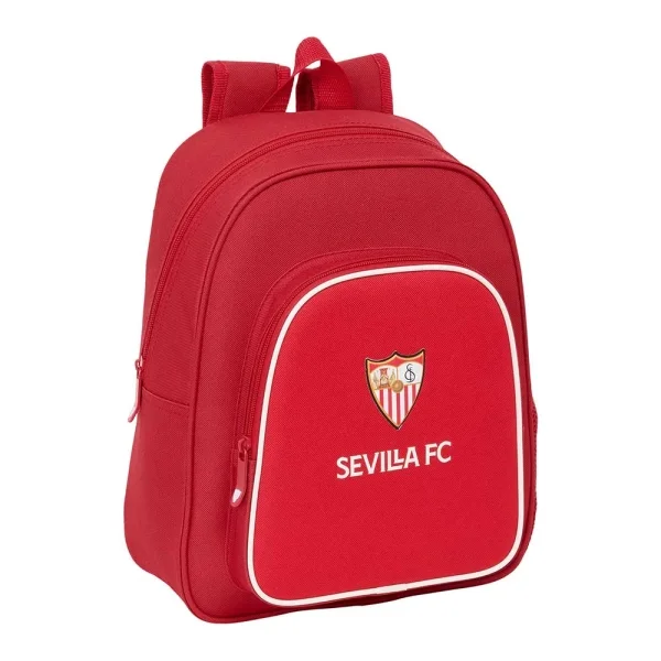 Safta Sevilla FC Mochila Infantil - Resistente al Agua - Hombreras Acolchadas - Portabotellas - Asa de Mano - 10L - Compatible con Carrito - 280x100x340mm - Color Rojo