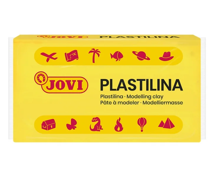 Jovi Caja de 30 Pastillas de Plastilina 50gr - Muy Moldeable - No Se Seca - sin Gluten - Libre de Alergenos - No Toxica - Color Amarillo