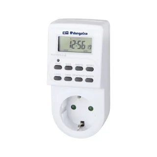 Orbegozo PG 20 Programador Digital Semanal - Potencia hasta 3600W - Funcion Aleatoria - Uso Facil e Intuitivo - Intervalo Minimo de 1 Minuto - Color Blanco