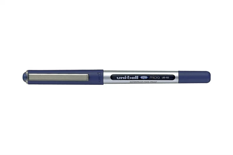 Uni-ball Eye Micro UB-150 Boligrafo de Tinta Liquida - Punta de Bola 0.5mm - Tinta Resistente al Agua y Luz - Sistema de Control de Tinta - Color Azul · Pack de 12 uds.