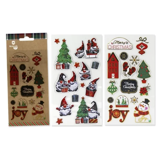 Bismark Pack con 1 Hoja de Pegatinas Navideñas - 2 Diseños Aleatorios