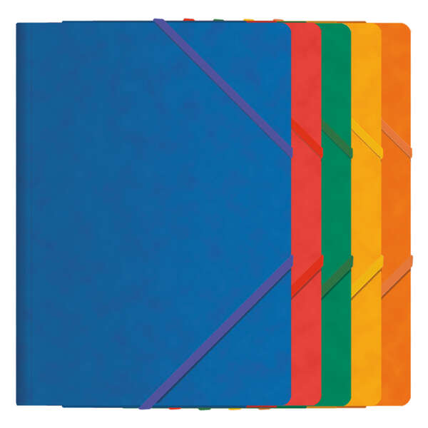 Dohe Carpeta de Gomas con Tres Solapas - Tamaño Folio - Fabricada en Cartulina de Primera Calidad - Plastificada - Cierre de Gomas Planas · Pack de 10 uds.