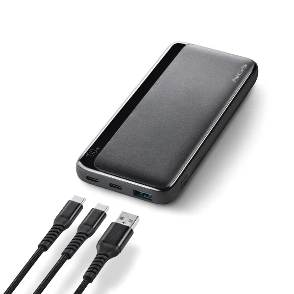 NGS QUIZ 10 Powerbank 10000mAh - 22.5W - PD 3.0 - QC 3.0 - 2x USB-C, 1x USB-A - Color Negro