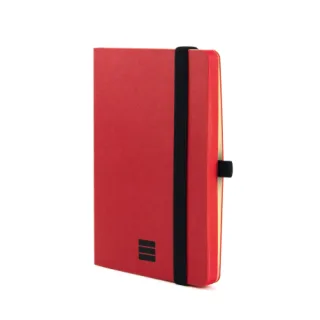 Finocam Modern Cuaderno de Tapa Ligera - 72 Hojas - 100x150mm - Papel Crema de 80g/m2 - Liso - Bolsillo Interior - Cierre con Goma - Hojas Microperforadas - Color Rojo