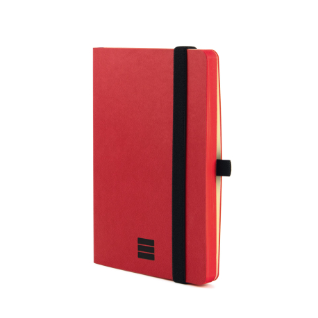 Finocam Modern Cuaderno de Tapa Ligera - 72 Hojas - 100x150mm - Papel Crema de 80g/m2 - Liso - Bolsillo Interior - Cierre con Goma - Hojas Microperforadas - Color Rojo