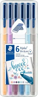 Staedtler Triplus Color 323 Pack de 6 Rotuladores de Punta Fina - Trazo 1mm Aprox - Tinta Base de Agua - Colores Surtidos