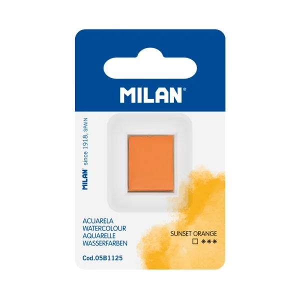Milan Art Acuarela de Recambio - Medio Godet - Color Naranja