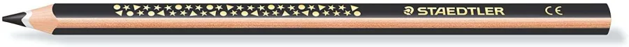 Staedtler Jumbo Noris 128 Lapiz Triangular de Color - Mina de 4mm - Resistencia a la Rotura - Diseño Ergonomico - Color Negro · Pack de 12 uds.