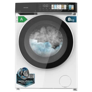 Cecotec Bolero DressCode 8970 Direct Drive Lavadora de Carga Frontal - Capacidad 8kg - Velocidad 1400rpm - Puerta XXL - 11 Programas - Color Blanco y Negro