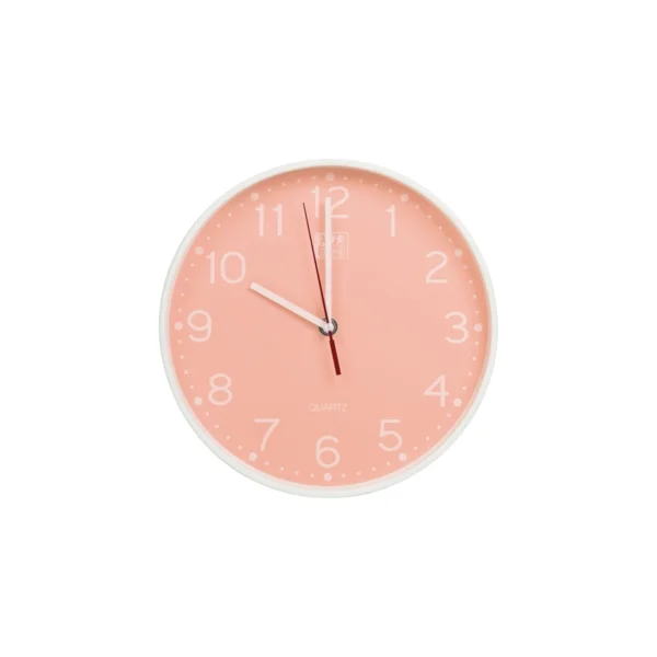 Oxford Reloj de Pared Silencioso para Escritorio Calm 25cm - Diseño Moderno y Elegante - Funcionamiento Silencioso - Tamaño Compacto de 25cm - Color Peach · Pack de 10 uds.