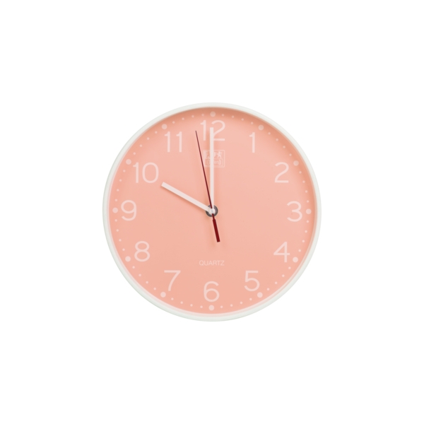 Oxford Reloj de Pared Silencioso para Escritorio Calm 25cm - Diseño Moderno y Elegante - Funcionamiento Silencioso - Tamaño Compacto de 25cm - Color Peach · Pack de 10 uds.