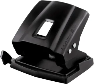Maped Essentials Metal E-4034 Perforadora de Sobremesa - 2 Agujeros - Regleta Multi-Formatos - Hasta 35 Hojas a la vez - Color Negro