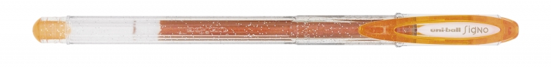 Uni-ball Signo Sparkling UM-120SP Boligrafo de Tinta Gel - Punta de Bola 1mm - Tinta Pigmentada Resistente al Agua y Luz - Efecto Purpurina - Color Naranja · Pack de 12 uds.