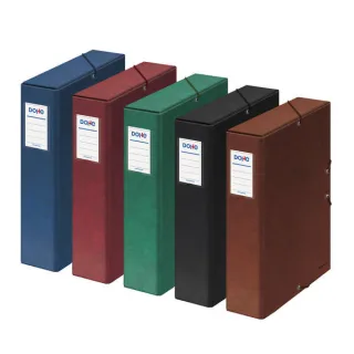 Dohe Caja de Carton Forrado con Papel Impreso y Plastificado - Lomo 7cm - Sistema de Cierre con Gomas Elasticas · Pack de 12 uds.