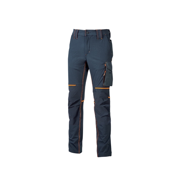 Upower World Pantalon de Tejido U-4 - Talla 2XL - Resistente y Transpirable, Secado Rapido, Multiples Bolsillos Funcionales, Ajuste Retractil, Costuras Triples, Proteccion DPI1 - Color Azul