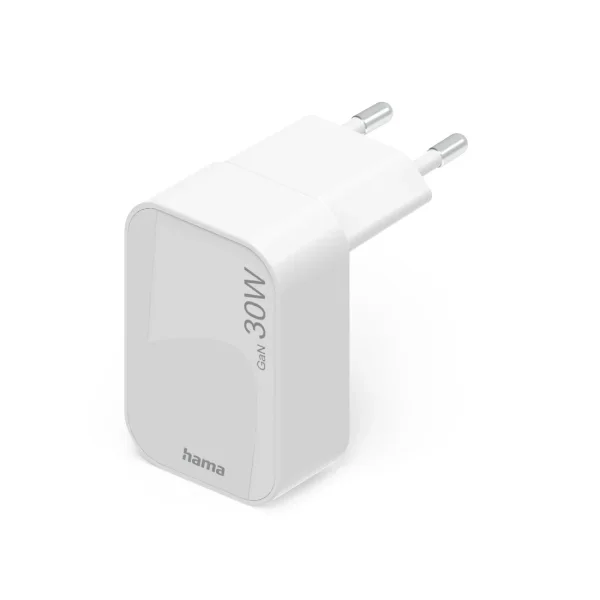 Hama Cargador de Pared - 30W - USB-C - Plegable - Power Delivery - GaN - Qualcomm - Color Blanco