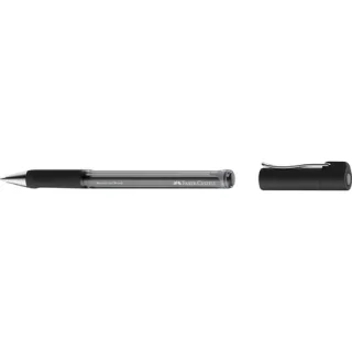 Faber-Castell Beyond Gel Broad Boligrafo con Capuchon - Punta 1mm - Trazo de 0.6mm - Grip de Agarre - Tinta Gel Negra · Pack de 12 uds.