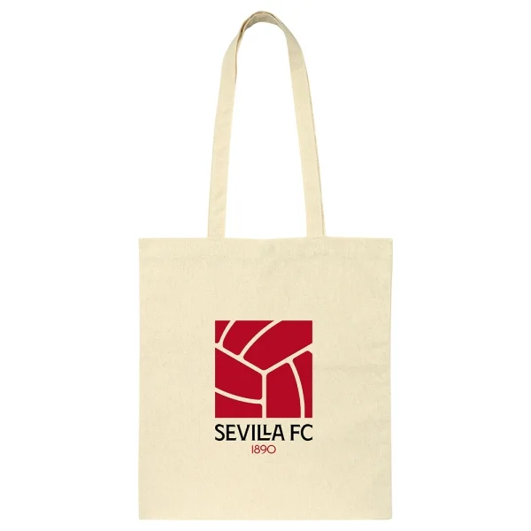 Safta Sevilla FC Tote Bag Bolsa de Tela - Asas de Mano - 100% Algodon - Cierre con Clip - Facil Cuidado - 38x42cm - Color Beige