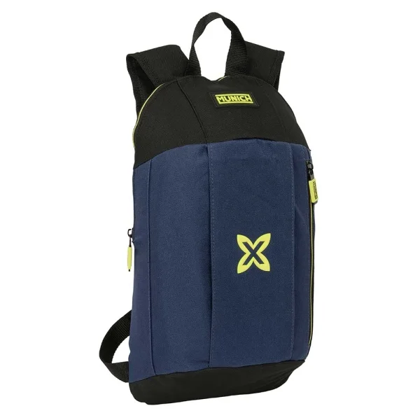 Safta Munich Track Mini Mochila - Hombreras Acolchadas - Bolsillo Frontal - Asa Superior - Ajuste en Hombreras - 8.5L - 220x100x390mm - Color Azul Marino