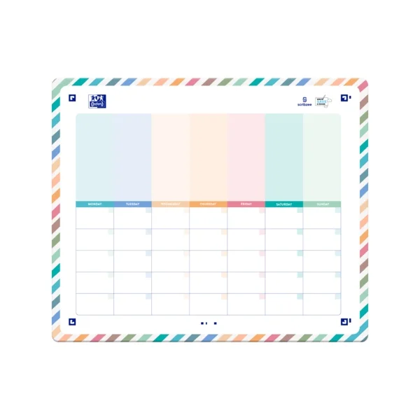 Oxford Planner Magnetico para Nevera - Organiza tu Semana con Facilidad - Incluye Iman para Fijar en la Nevera - Ideal para Planificar Tareas y Eventos · Pack de 4 uds.