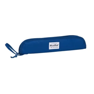 Safta Blackfit8 Oxford Portaflautas - Interior Acolchado - Alojamiento para Varilla - Asa Lateral - Borde Reforzado - 0.6L - 370x20x80mm - Color Azul Oscuro