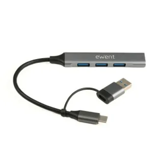 EWENT HUB USB-A-C 5Gbps 3puertos 3.1 USB A alum