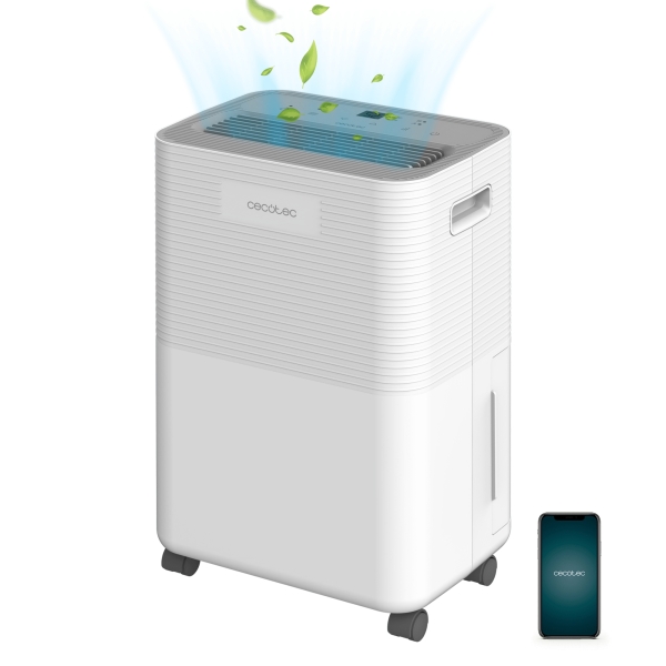 Cecotec BigDry 8000 Expert Connected Deshumidificador - 16L/dia - Deposito Extraible de 2L - WiFi - Funcion Secado de Ropa - Temporizador - Humedad de 30 a 90% - Cobertura hasta 30m2 - Color