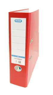 Elba Rado Top Archivador Tamaño Folio - Con Palanca y Rado - Ancho de 80mm - Forrado Exterior de Plastico - Interior de Papel - Color Rojo