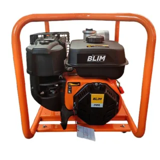 Blim Motobomba a Gasolina - Potencia 7HP - Cilindrada 212cc - Caudal 35.000L/h - Salida 80mm - Elevacion 30m - Autoaspirante - Arranque Manual - 26kg - 540x430x445mm - Color Negro y Naranja