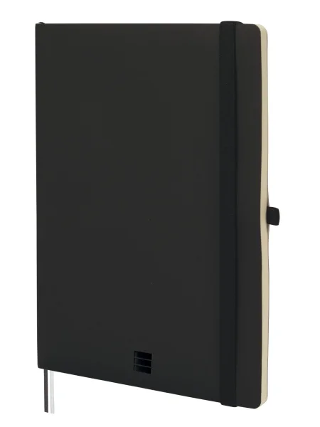 Finocam Nexo Cuaderno de Tapa Blanda - 72 Hojas - Formato B5 - 176x250mm - Papel Crema de 80g/m2 - Liso - Bolsillo Interior - Cierre con Goma - Hojas Microperforadas - Color Negro