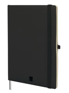 Finocam Nexo Cuaderno de Tapa Blanda - 72 Hojas - Formato B5 - 176x250mm - Papel Crema de 80g/m2 - Liso - Bolsillo Interior - Cierre con Goma - Hojas Microperforadas - Color Negro