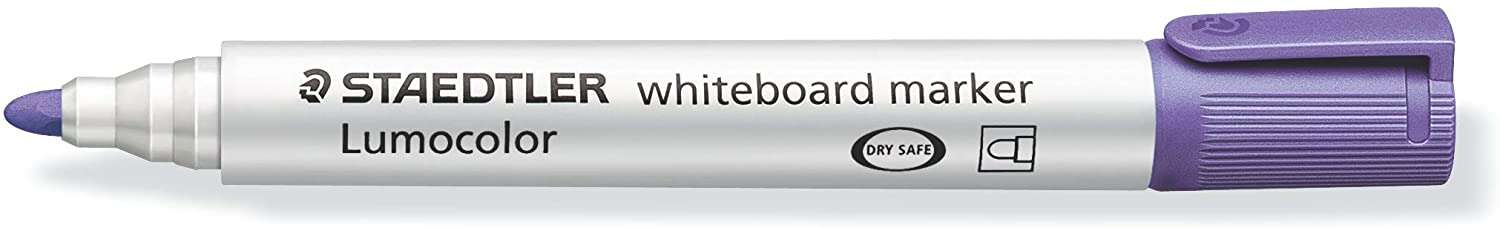 Staedtler Lumocolor 351 Rotulador para Pizarra Blanca - Punta Redonda - Trazo 2mm - Capuchon con Clip - Color Violeta · Pack de 10 uds.