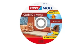Tesa Moll Classic D-Perfil Burlete para Ventanas Perfil D 100m x 9mm x 4mm - Color Marron