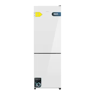 Cecotec Bolero CoolMarket Combi 322i White Glass D Frigorifico Combi - Luz LED - Temperatura Regulable - Acero Inoxidable - Total Nofrost - Frio Envolvente - Clase D - 59.5x185.5cm - Color B