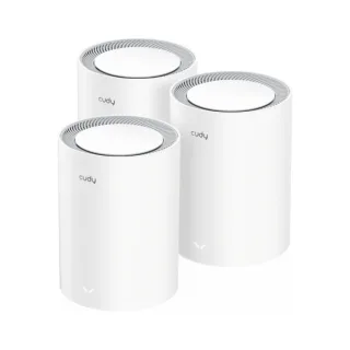 Cudy AX3000 Pack de 3 Sistemas WiFi 6 Mesh AX3000 2.5G Dual Band - Admite Ancho de Banda de 20/40/80/160MHz - 1x Puerto LAN 10/100/1000Mbps, 1x Puerto WAN 2.5Gbps - 5 Antenas Internas